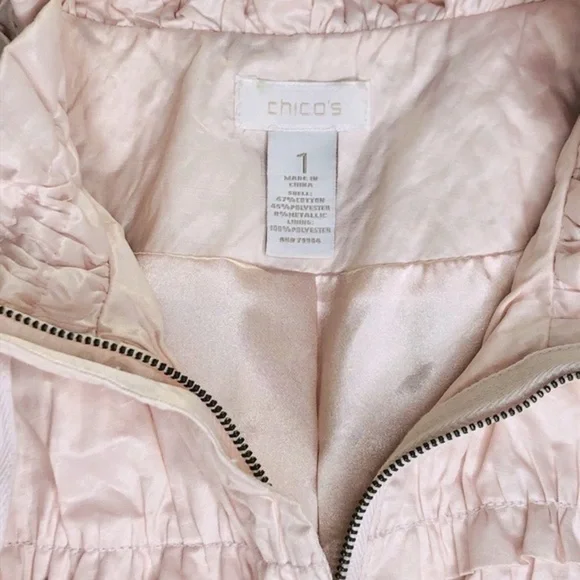 Chico's Women’s Windbreaker Jacket Pastel Pink Size 1